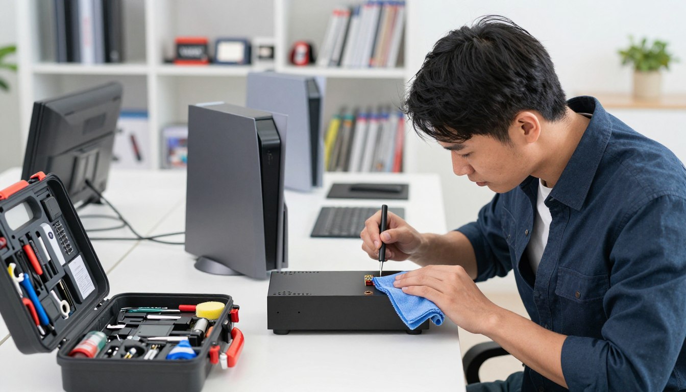 Manutenção e limpeza de console